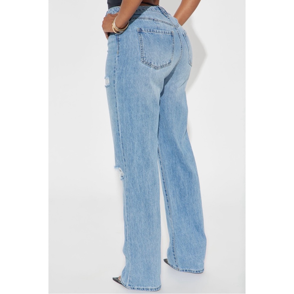 Light Blue Ripped High Waisted Jeans - Picture 2 of 5